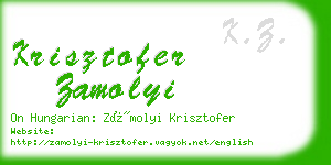 krisztofer zamolyi business card